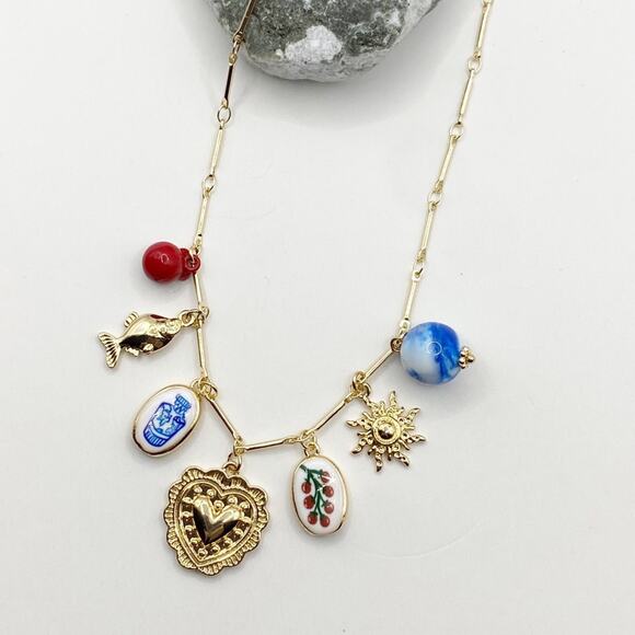 NEW Keepsakes & Tokens Ceramic Charm Layering Necklace - Picture 11 of 11